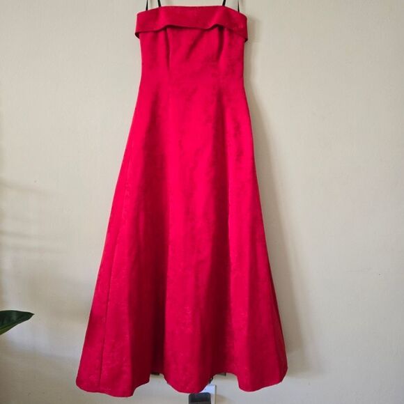 Vintage ROBERTA Womens Red Strapless Evening Dress Y2k 90s Size 5/6 - Picture 3 of 14